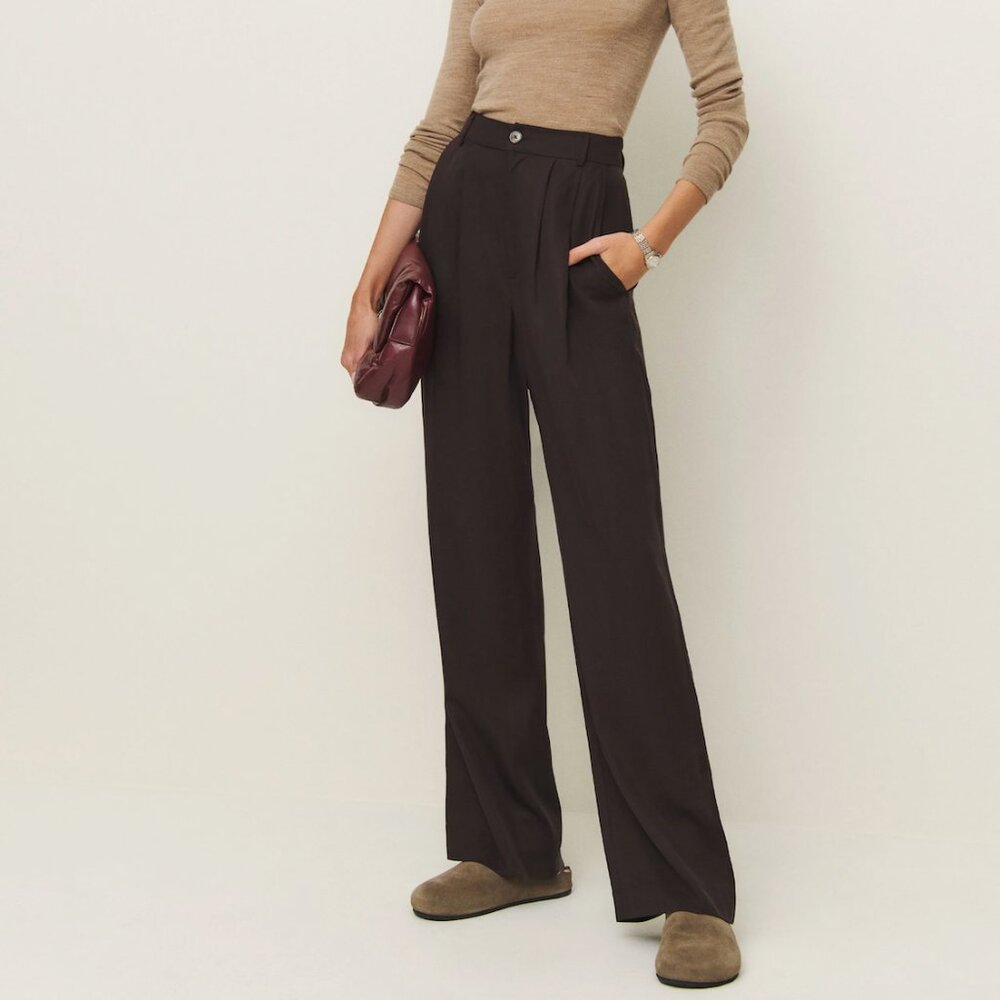 Reformation Mason Pant - Black Currant (Maroon-ish Color) - 8p